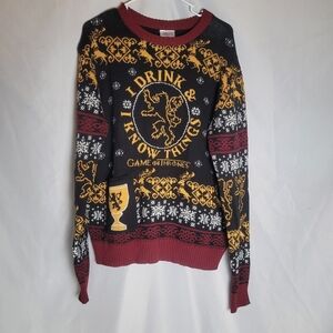 Game Of Thrones Iron Anniversary I Drink & I Know Things Sweater Men's XL